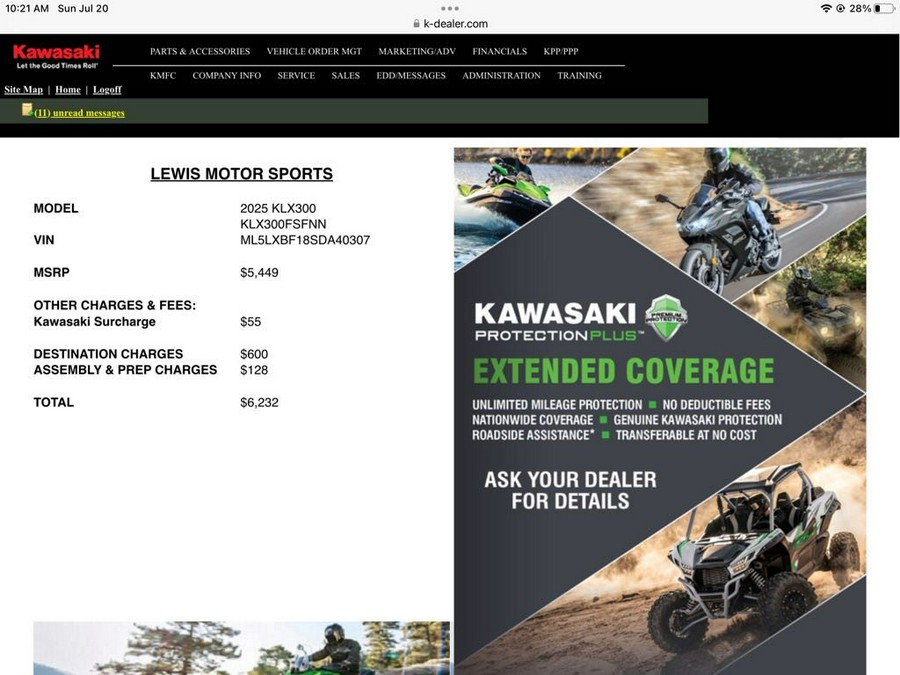 2025 Kawasaki KLX® 300