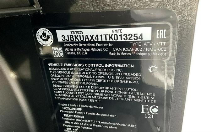 2026 Can-Am SSV DEF MAX LTD 65 HD11 WH HB 26 Limited HD11