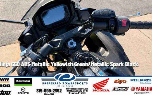 2026 Kawasaki Ninja® 650 ABS Metallic Yellowish Green/Metallic Spark Black