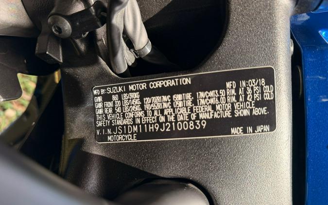 2018 Suzuki Motor of America Inc. GSX-R1000R