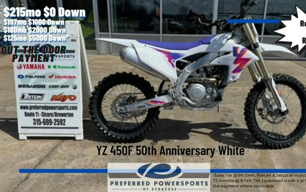 2024 Yamaha YZ 450F 50th Anniversary White