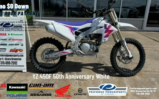 2024 Yamaha YZ 450F 50th Anniversary White