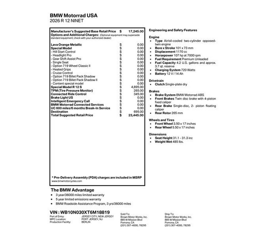 New 2026 BMW R 12 S