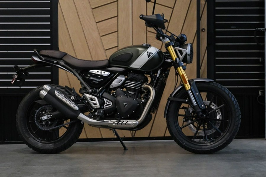 2024 Triumph Scrambler 400 X MATT KHAKI GREEN FUSION WHITE