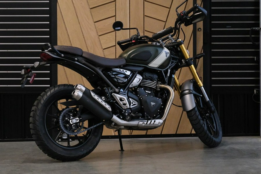 2024 Triumph Scrambler 400 X MATT KHAKI GREEN FUSION WHITE