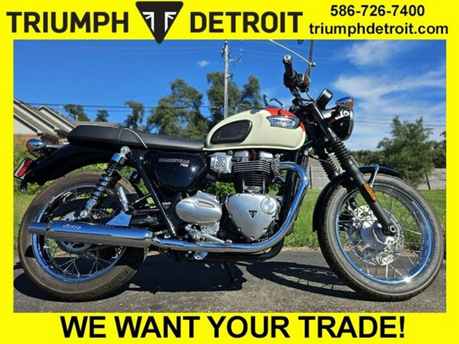 2018 Triumph Bonneville T100 New England White/ Intense Orange Black