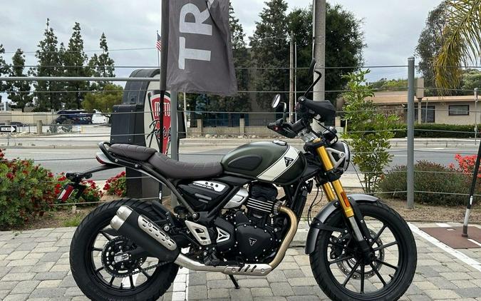 2024 Triumph Scrambler 400 X Matte Khaki Green / Fusion White