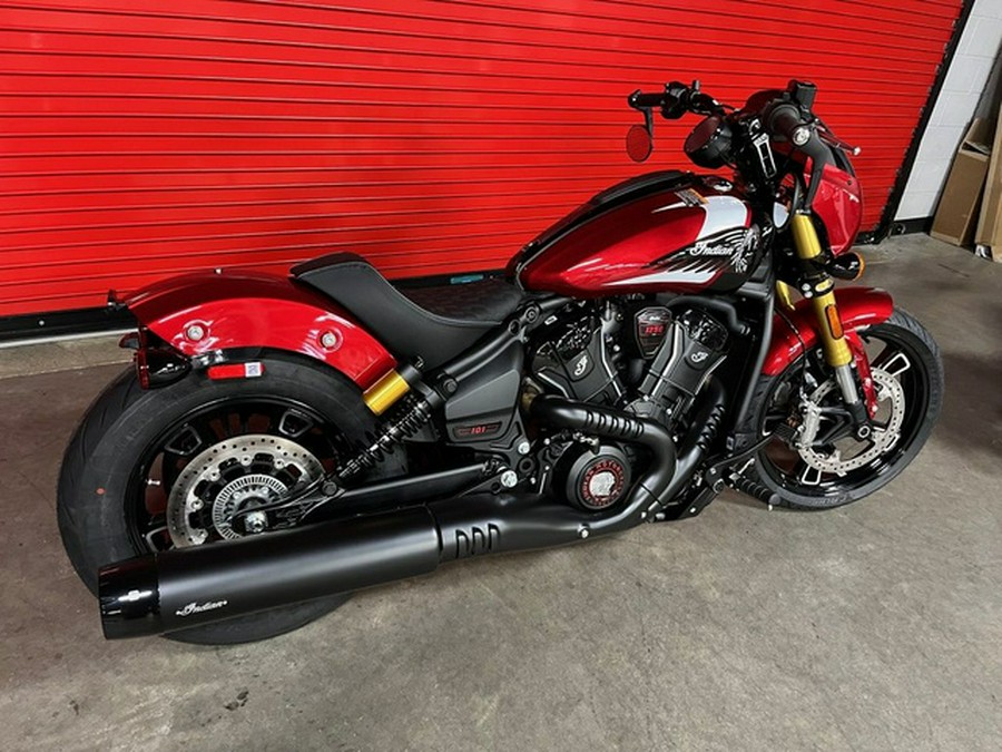 2025 Indian 101 Scout Sunset Red Metallic With Graphics