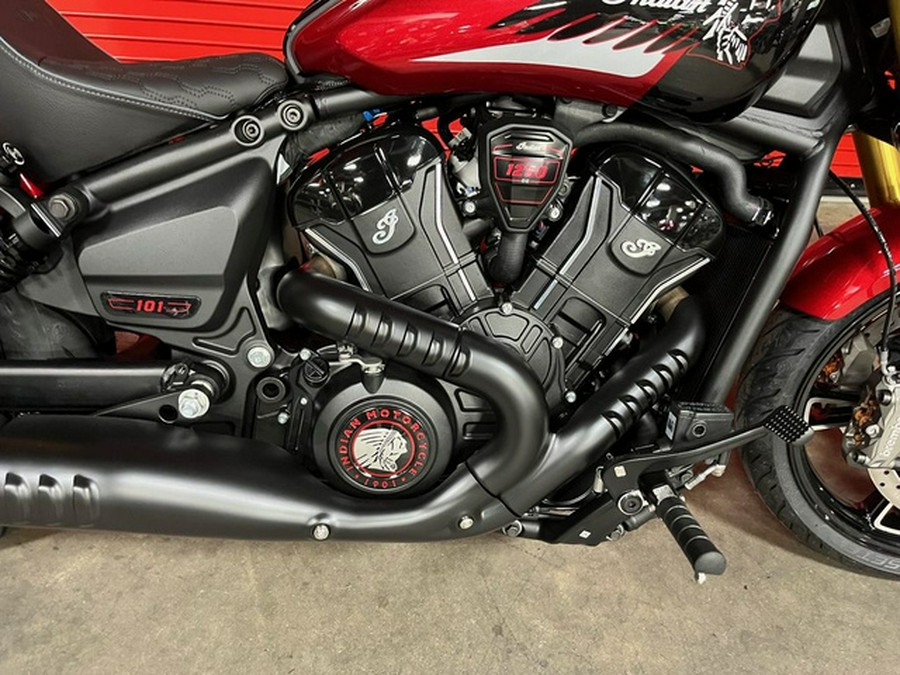 2025 Indian 101 Scout Sunset Red Metallic With Graphics