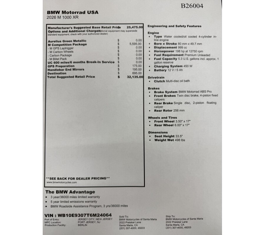 2026 BMW Motorrad M 1000 XR Aurelius Green Metallic