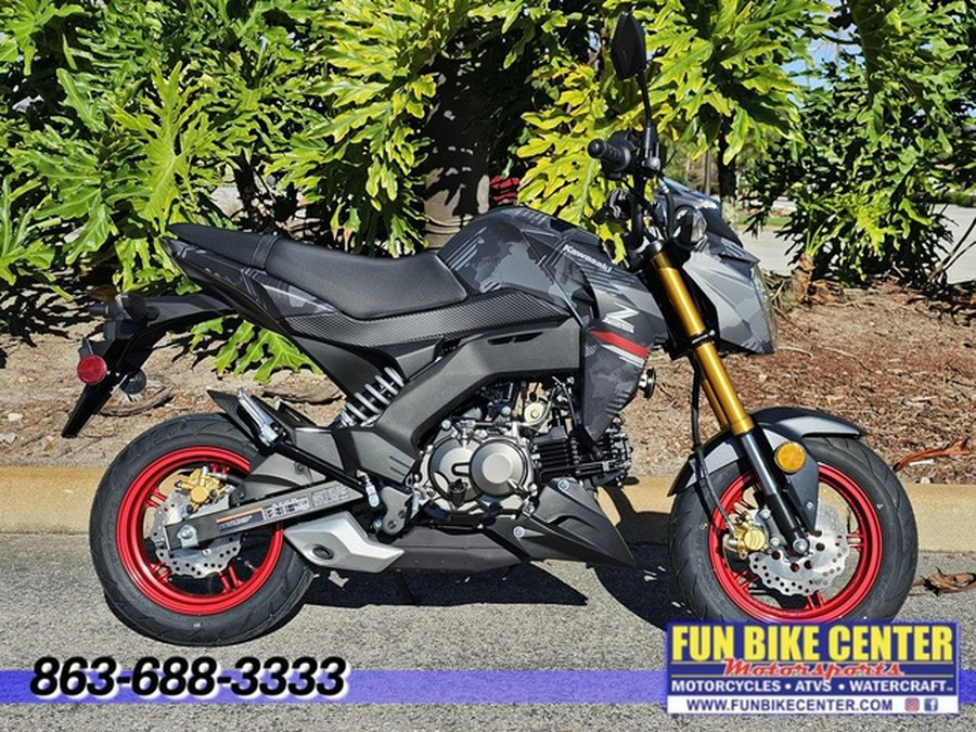 2024 Kawasaki Z125 PRO Cypher Camo Gray MatteMetallic Matte Car