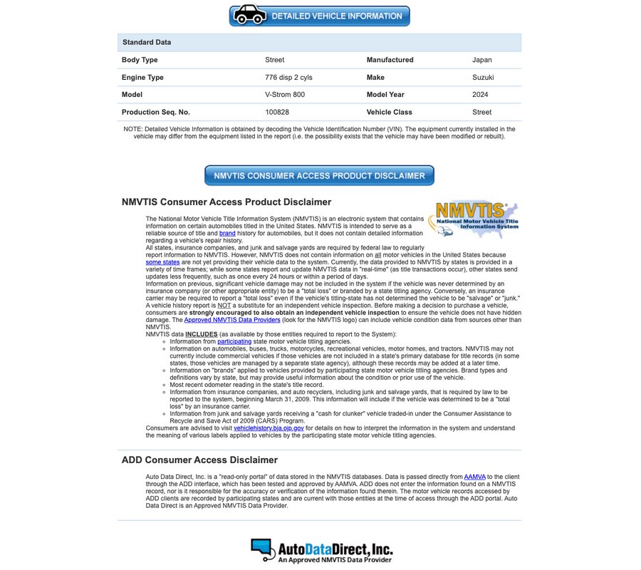 2024 Suzuki Motor of America Inc. V-Strom 800 Touring