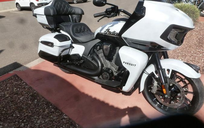 2026 Indian Motorcycle® Pursuit® Dark Horse® 112 Ghost White Metallic with Black Metallic