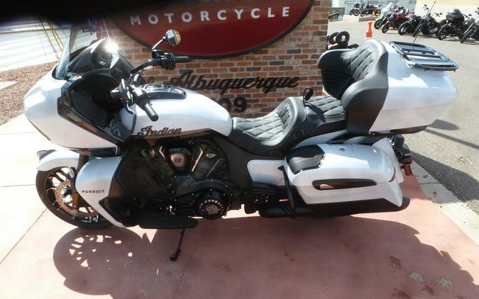 2026 Indian Motorcycle® Pursuit® Dark Horse® 112 Ghost White Metallic with Black Metallic