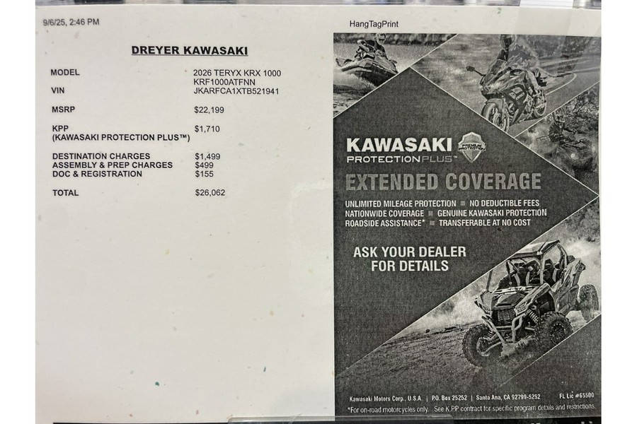 2026 Kawasaki TERYX KRX1000