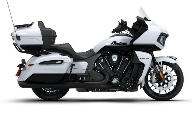 2026 Indian Motorcycle® Pursuit® Dark Horse® 112 w/ PowerBand Audio Ghost White Metallic with Black