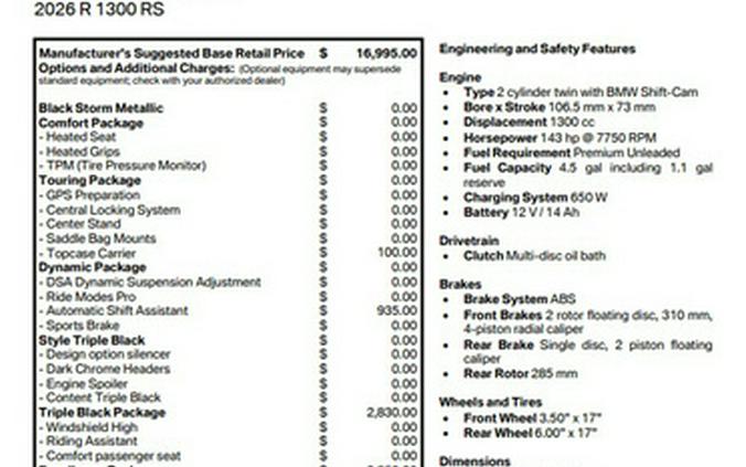 2026 BMW R 1300 RS