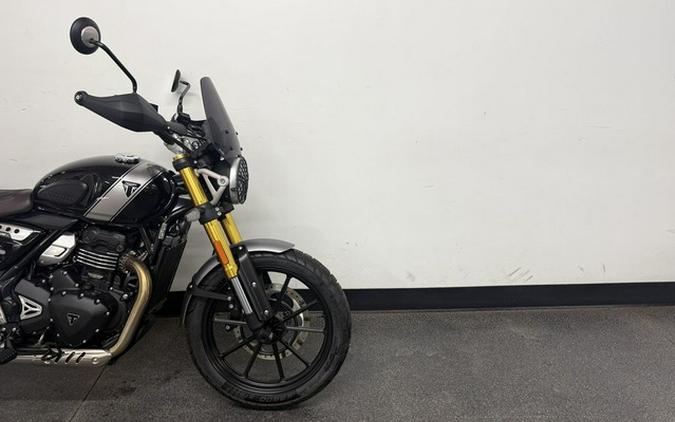 2025 Triumph Scrambler 400 X Phantom Black Silver Ice