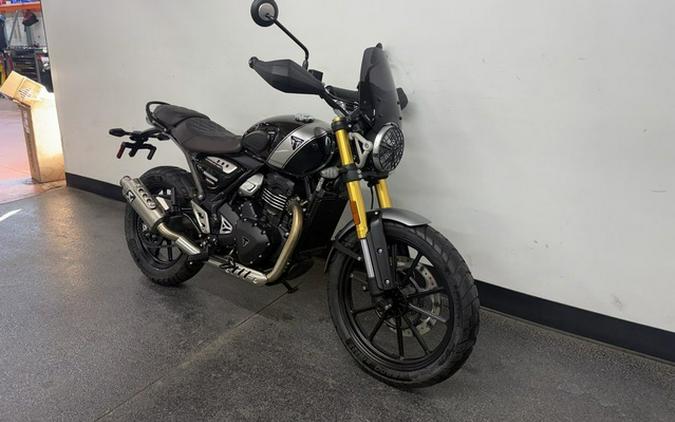 2025 Triumph Scrambler 400 X Phantom Black Silver Ice
