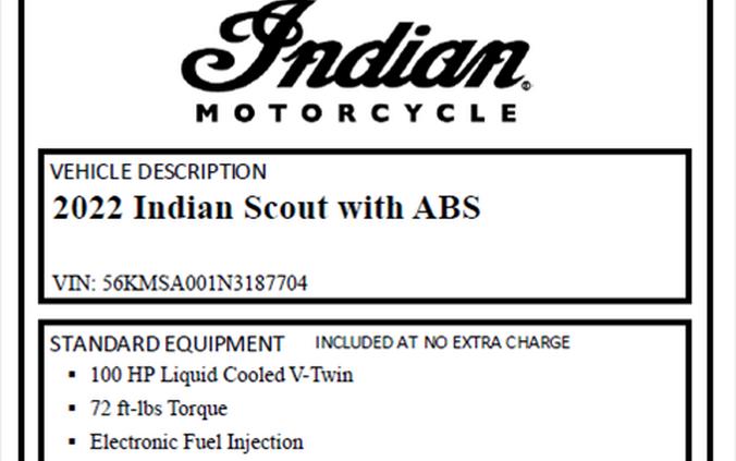 2022 Indian Motorcycle Scout® ABS