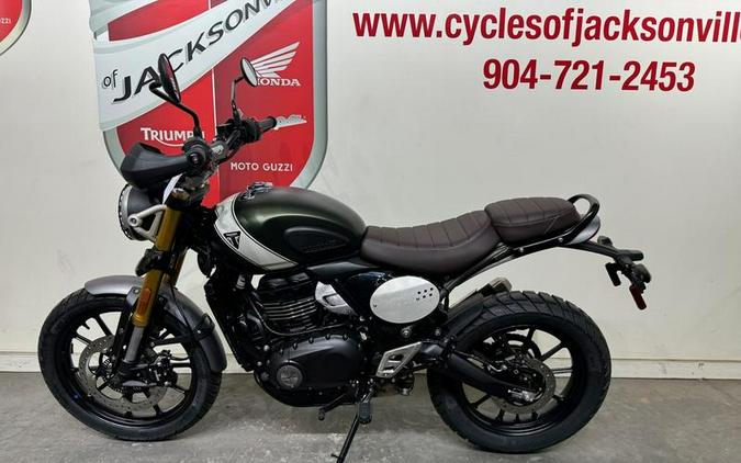 2024 Triumph Scrambler 400 X Matte Khaki Green / Fusion White