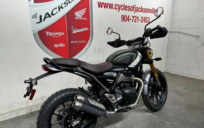 2024 Triumph Scrambler 400 X Matte Khaki Green / Fusion White