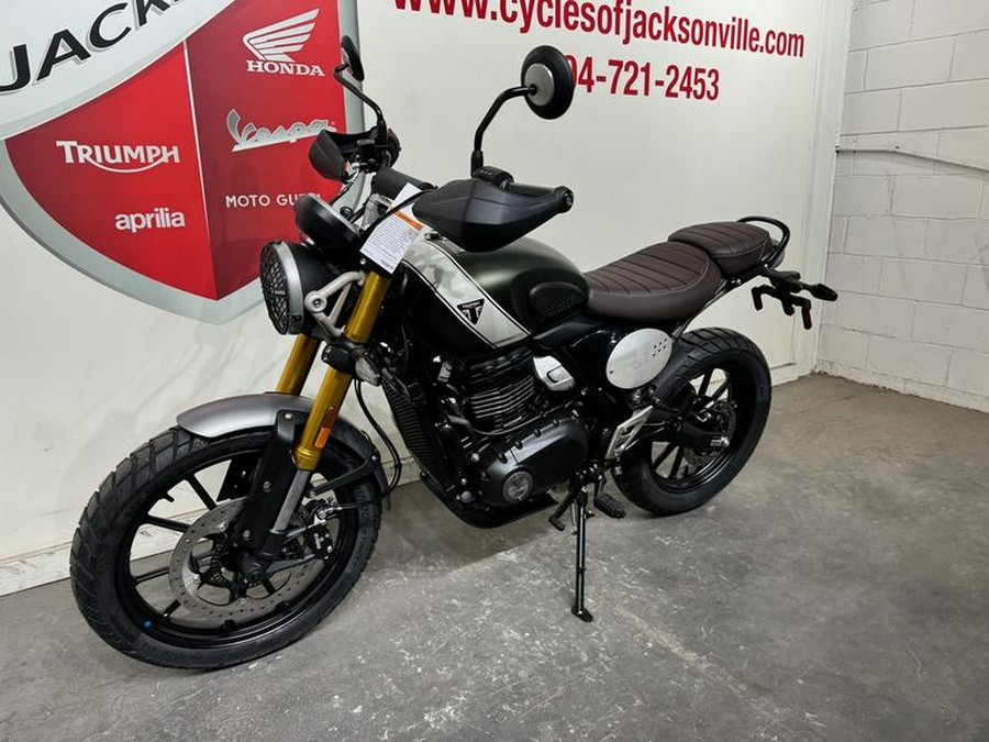 2024 Triumph Scrambler 400 X Matte Khaki Green / Fusion White