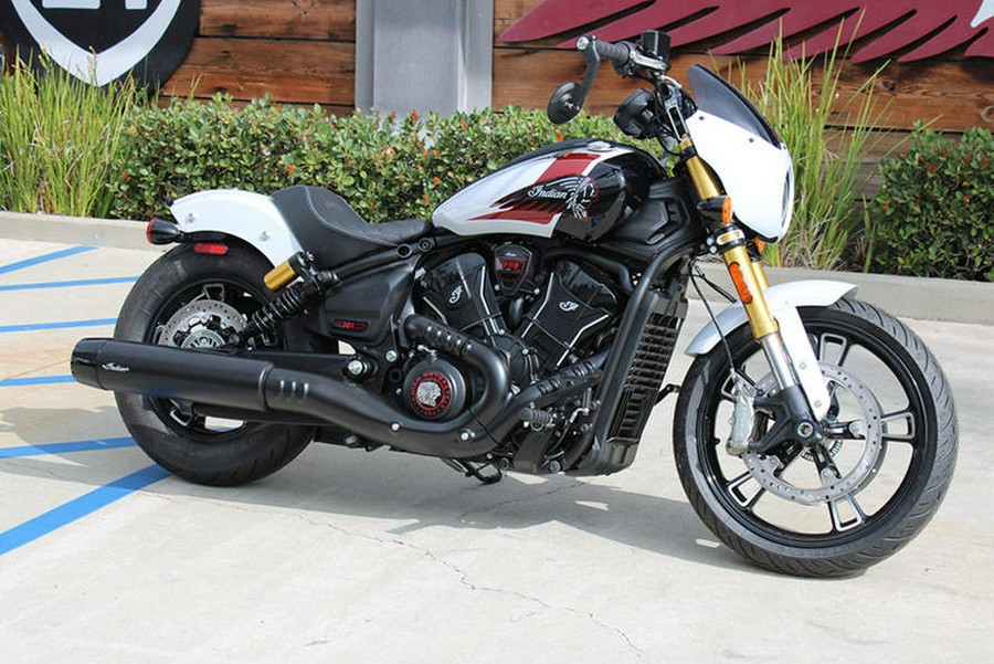 2025 Indian Motorcycle® 101 Scout® Ghost White Metallic with Graphics