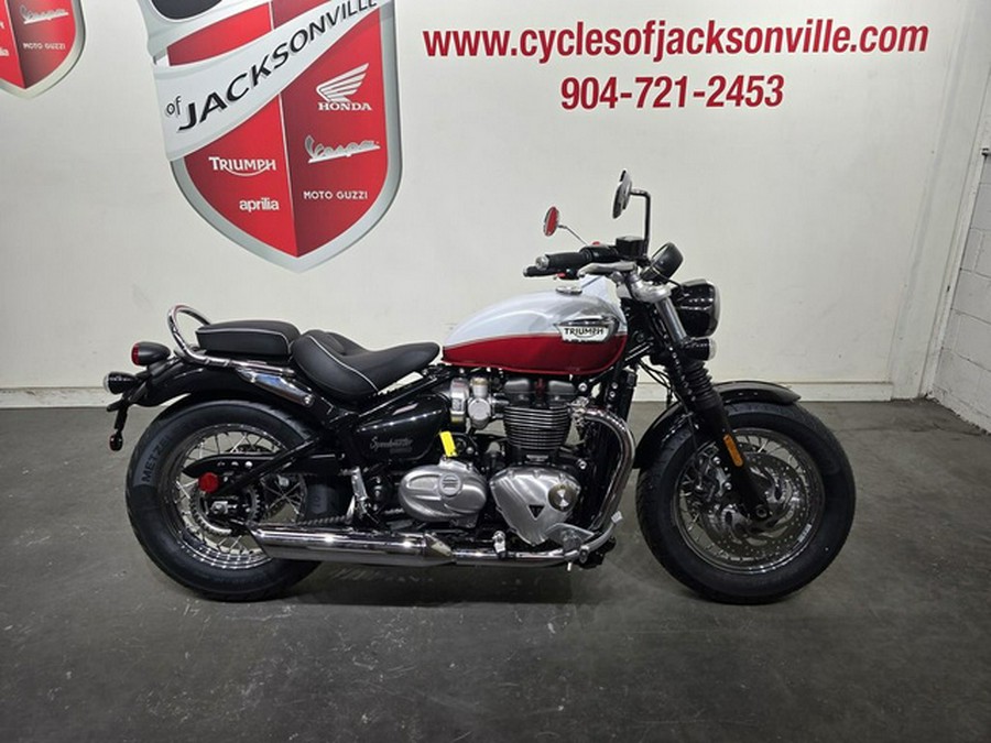 2025 Triumph Bonneville Speedmaster Snowdonia / Cranberry Red