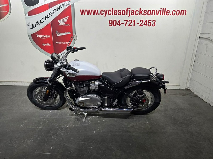 2025 Triumph Bonneville Speedmaster Snowdonia / Cranberry Red