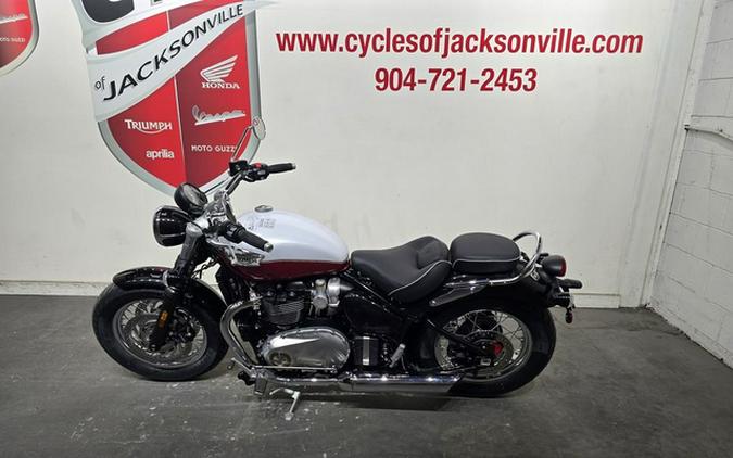 2025 Triumph Bonneville Speedmaster Snowdonia / Cranberry Red