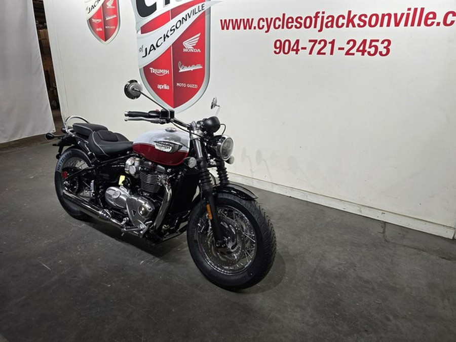 2025 Triumph Bonneville Speedmaster Snowdonia / Cranberry Red