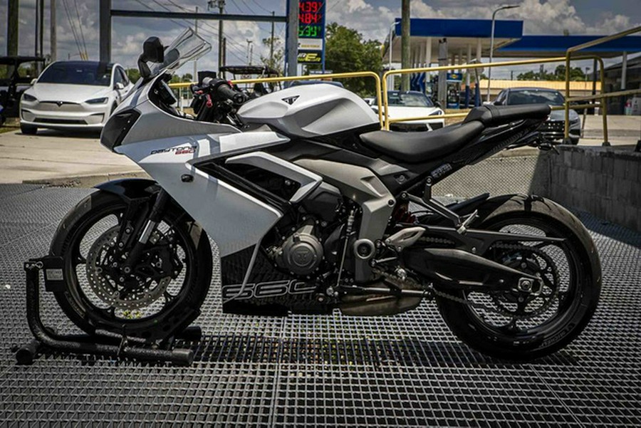 2025 Triumph Daytona 660 Snowdonia WhiteSapphire Black