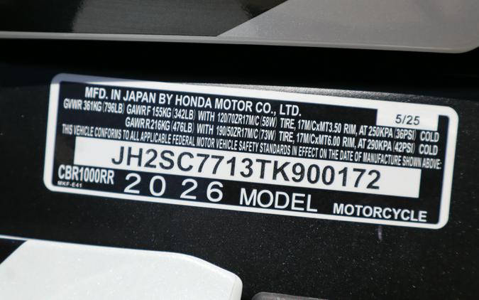 2026 Honda CBR1000RR