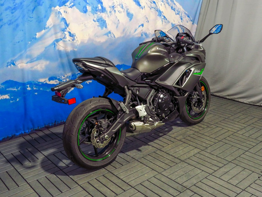 2024 Kawasaki Ninja 650 Metallic Matte Graphenesteel Gray/Ebony Metallic Matte Dark GrayMetallic Spark