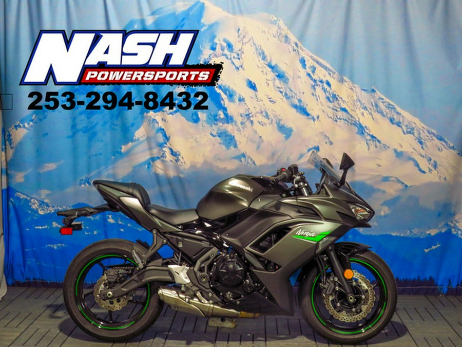 2024 Kawasaki Ninja 650 Metallic Matte Graphenesteel Gray/Ebony Metallic Matte Dark GrayMetallic Spark