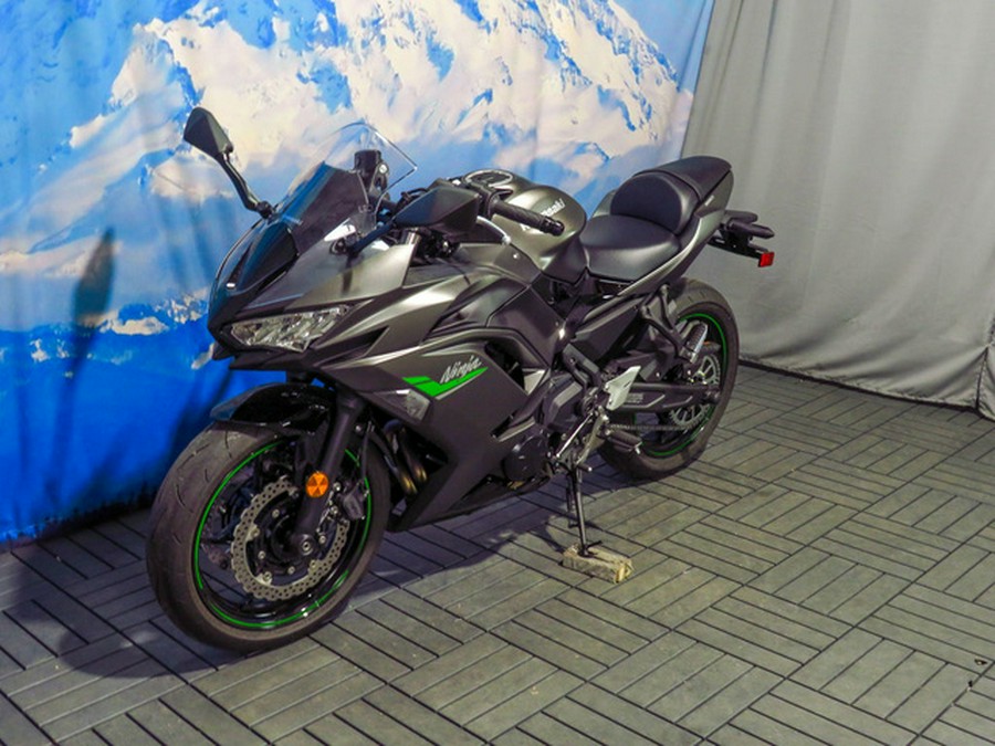 2024 Kawasaki Ninja 650 Metallic Matte Graphenesteel Gray/Ebony Metallic Matte Dark GrayMetallic Spark
