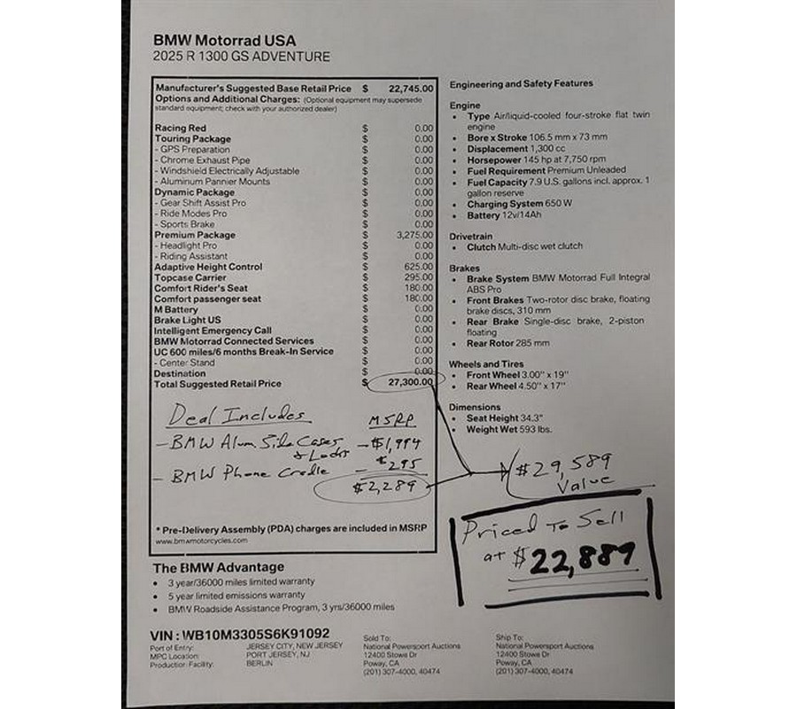 2025 BMW R 1300 GS Adventure