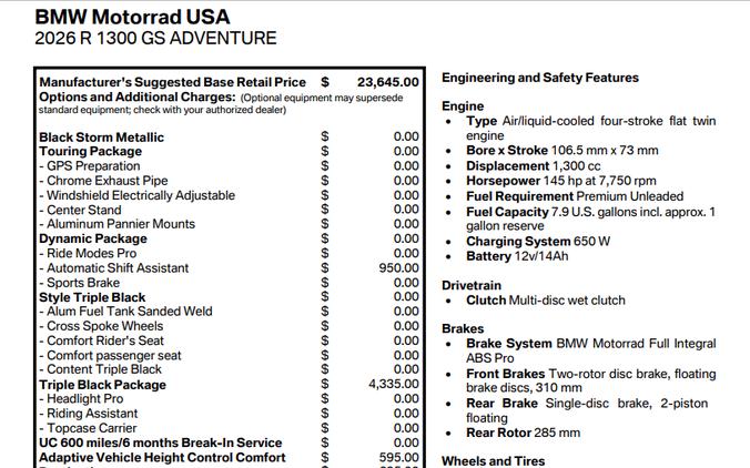 2026 BMW R 1300 GS ADVENTURE