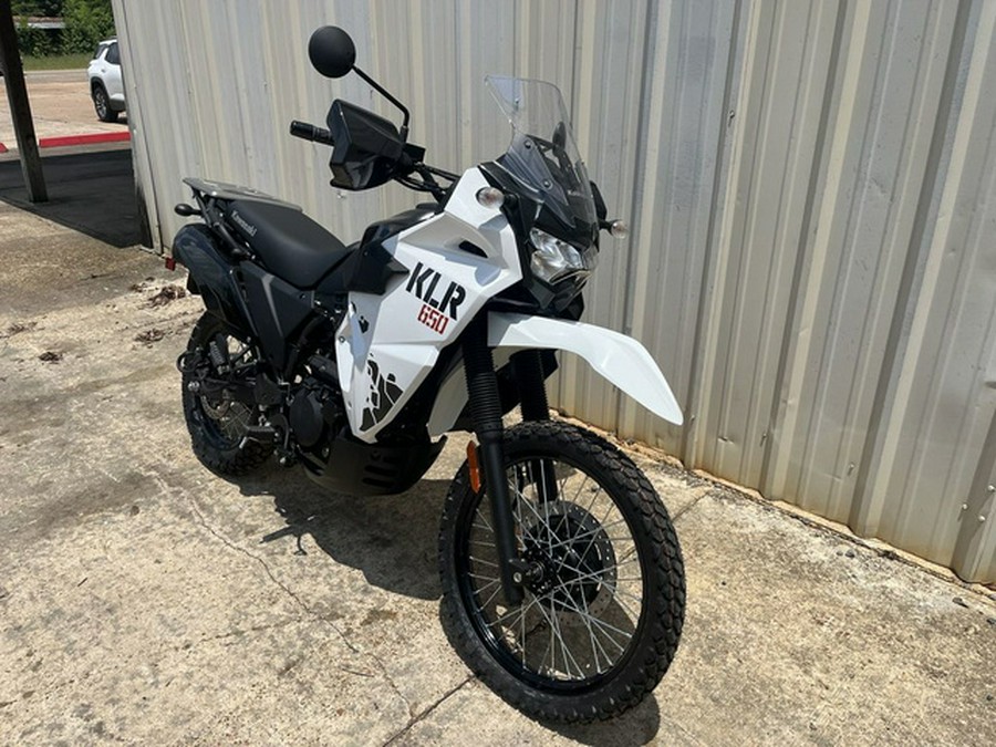 2025 Kawasaki KLR 650 Pearl Crystal WhiteMetallic Carbon Gray