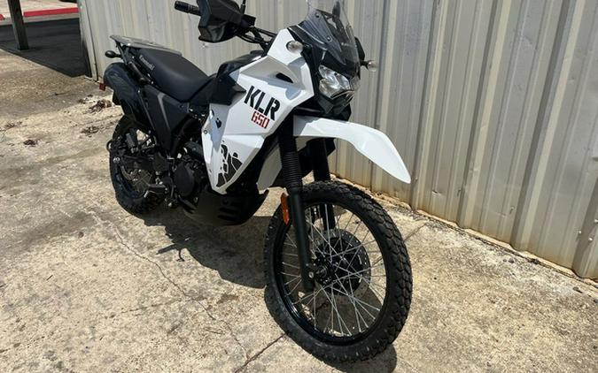 2025 Kawasaki KLR 650 Pearl Crystal WhiteMetallic Carbon Gray