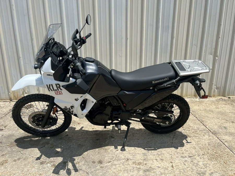 2025 Kawasaki KLR 650 Pearl Crystal WhiteMetallic Carbon Gray