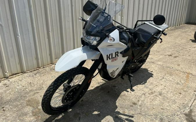 2025 Kawasaki KLR 650 Pearl Crystal WhiteMetallic Carbon Gray