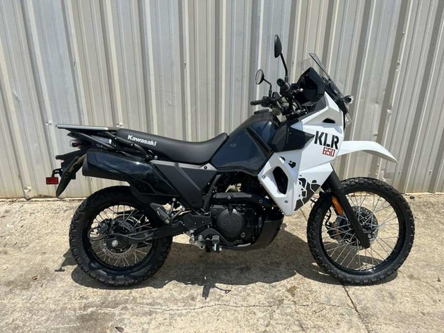 2025 Kawasaki KLR 650 Pearl Crystal WhiteMetallic Carbon Gray