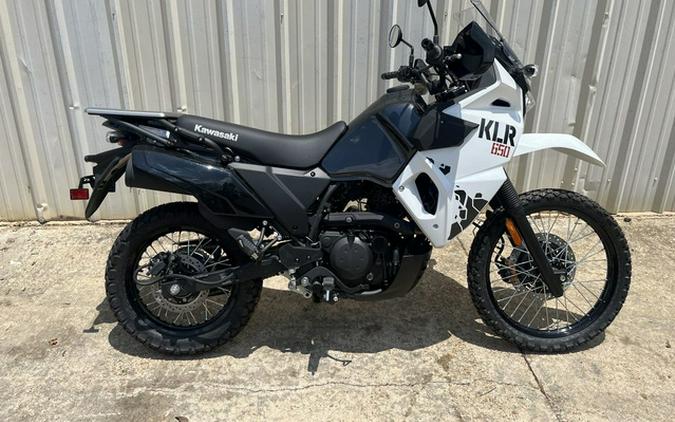 2025 Kawasaki KLR 650 Pearl Crystal WhiteMetallic Carbon Gray