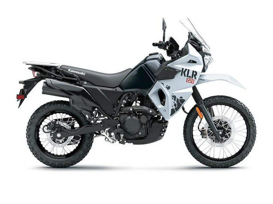 2025 Kawasaki KLR®650 Pearl Crystal White/Metallic Carbon Gray