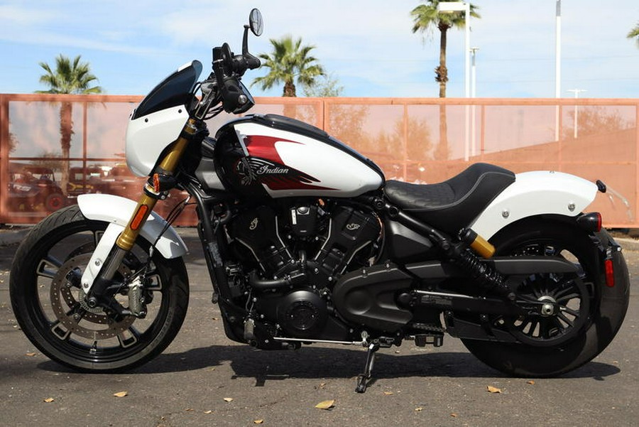 2025 Indian Motorcycle® 101 Scout® Ghost White Metallic with Graphics