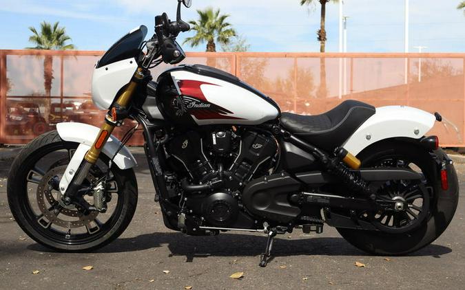 2025 Indian Motorcycle® 101 Scout® Ghost White Metallic with Graphics