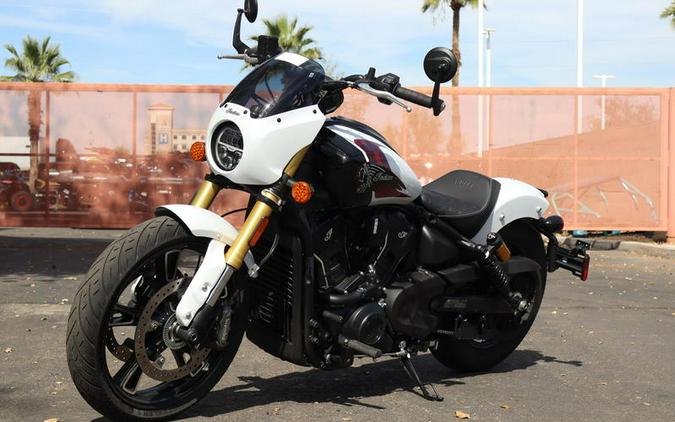 2025 Indian Motorcycle® 101 Scout® Ghost White Metallic with Graphics