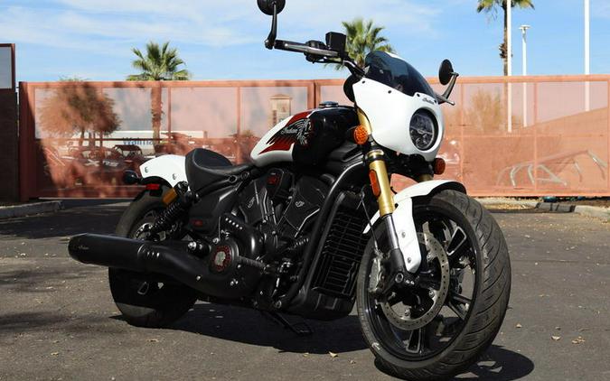 2025 Indian Motorcycle® 101 Scout® Ghost White Metallic with Graphics